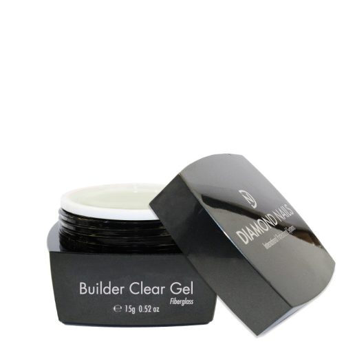 Diamond Nails Builder Clear Fiberglass Gel 15g – színtelen üvegszálas építő zselé extra erős, rugalmas, természetes hatású körmök