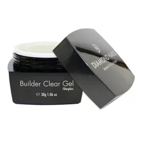 Diamond Nails Builder Clear Fiberglass Gel 30g – színtelen üvegszálas építő zselé extra erős, rugalmas, természetes hatású körmök