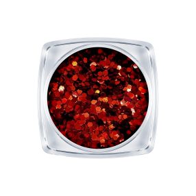 Apró flitter dísz - piros