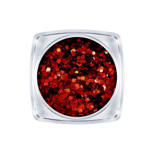 Apró flitter dísz - piros