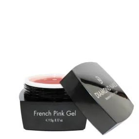Diamond Nails French Pink építő zselé 15g – természetes színű, rugalmas, műköröm zselé francia manikűrhöz, körömágy hosszabbító - HEMA-mentes