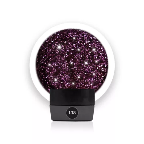 Diamond Nails Műköröm színes zselé - Mályva csillámos - 138 - 5g