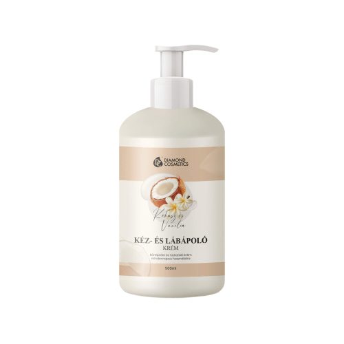 Kéz és lábápoló krém - Vanília-Kókusz - 500ml Diamond Cosmetics