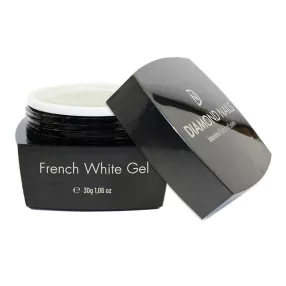 Diamond Nails French White építő zselé 30g – természetes fehér zselé klasszikus francia körmökhöz - HEMA-mentes