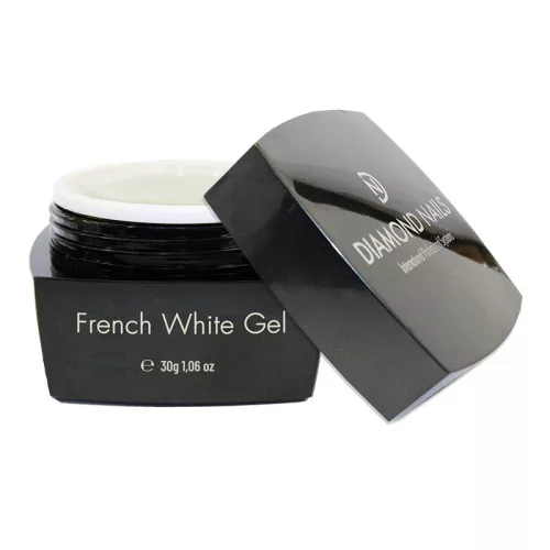 Diamond Nails French White építő zselé 30g – természetes fehér zselé klasszikus francia körmökhöz - HEMA-mentes