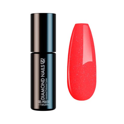 Diamond Nails Gél Lakk - DN192 Csillámló neon narancsos pink - 7ml
