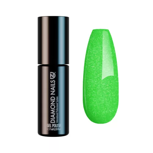 Diamond Nails Gél Lakk - Csillámló neon zöld - DN194 - 7ml - Hema mentes