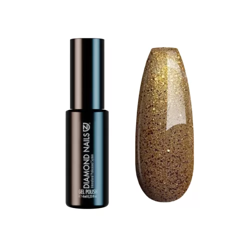 Diamond Nails Gél Lakk - Csillámló aranyokker - DN118 - 4ml - Hema mentes