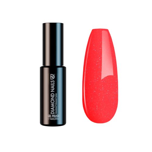 Diamond Nails Gél Lakk 4ml -DN192 - Csillámló neon narancsos pink - Új ecsettel!