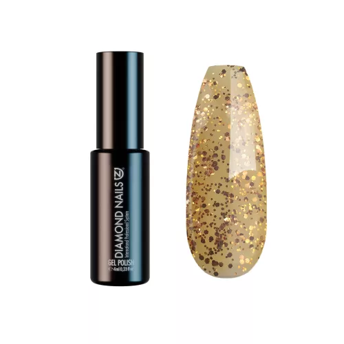 Diamond Nails Gél Lakk - Nagy csillámos arany - DN226 - 4ml
