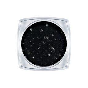 Metál flitter dísz - fekete