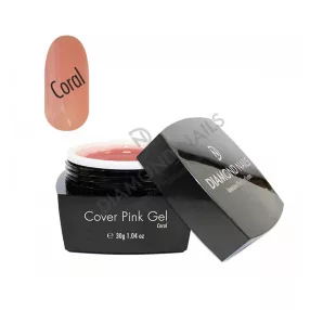 Diamond Nails Cover Pink Coral Gel 30g – korall színű körömágy hosszabbító építő zselé - HEMA-mentes