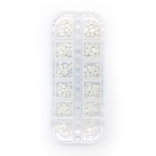 Fehér opál díszítő kő szett + box