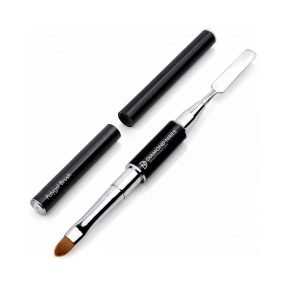 Professzionális műkörmös ecset akrilgél és polygel építéshez (kétvégű, fekete)