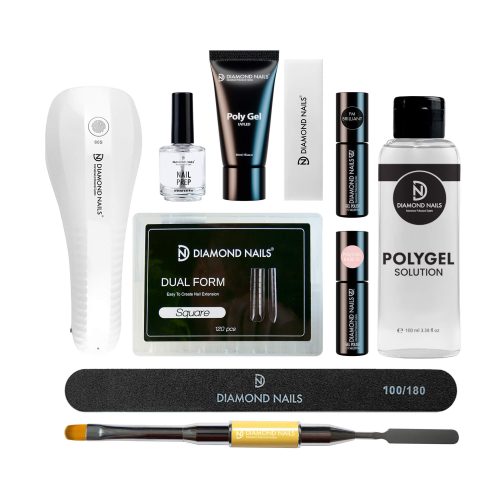 Diamond Nails Polygel induló szett SUNx36 10W-os UV/LED lámpával