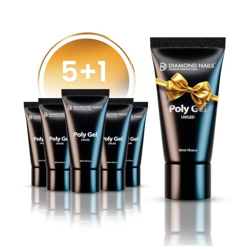 Polygél 6-os csomag – 5+1 ajándék szett körömépítéshez – Diamond Nails