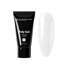 Diamond Nails PolyGel 13 - White Glitter (Fehér csillám)  - 30ml - Hema mentes
