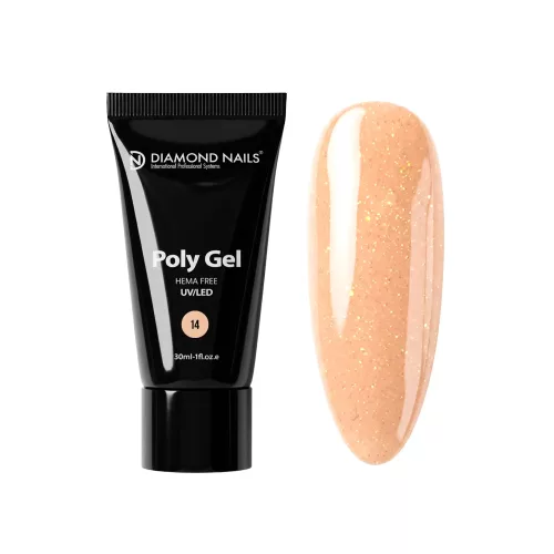 Diamond Nails PolyGel 14 - Peach Shine hema mentes - 30ml