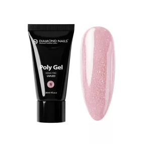 Diamond Nails Cover PolyGel 15 - Cover Shine (Rózsaszín csillámos) Hema mentes - 30ml