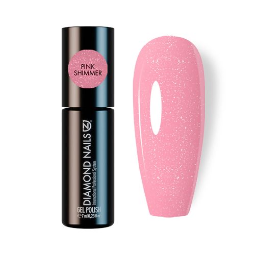 Diamond Nails Rubber Base Gel - Pink Shimmer, csillogó rózsaszín, 7ml, Hema mentes