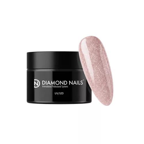 Diamond Nails Polygel 15 - Cover Shine (Rózsaszín csillámos) Hema Mentes- 50g