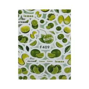 Körömdíszítő matrica - F409 - lime