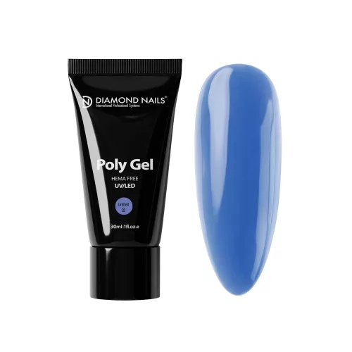 Polygel Limited Edition 02 Royal Blue 30ml – Üveges hatású királykék HEMA-mentes akrilgél