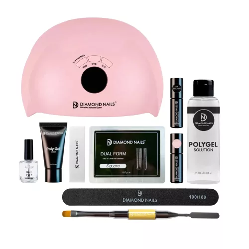 Polygel induló szett SUNx35 matt rózsaszín 24W UV/LED lámpával