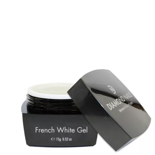 Diamond Nails French White építő zselé 15g – természetes fehér zselé klasszikus francia körmökhöz - HEMA-mentes