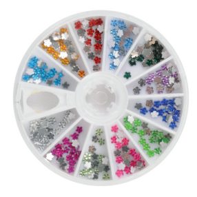 Kőtárcsa+strasszkövek kisvirág