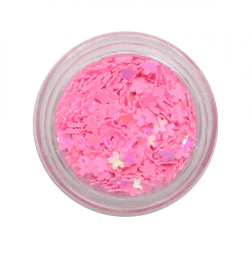 Műanyag kis virág rózsaszín