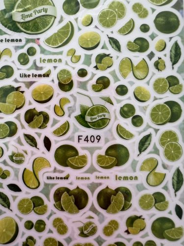 Körömdíszítő matrica - F409 - lime